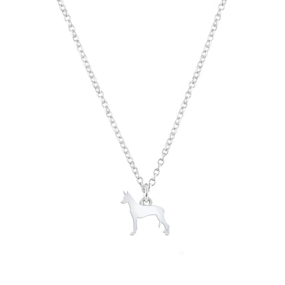 Pharaoh Hound Silhouette Silver Necklace - Personalised - MYLEE London