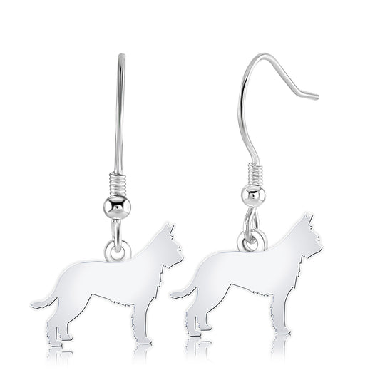 Picardy Sheepdog Silhouette Silver Earrings - MYLEE London