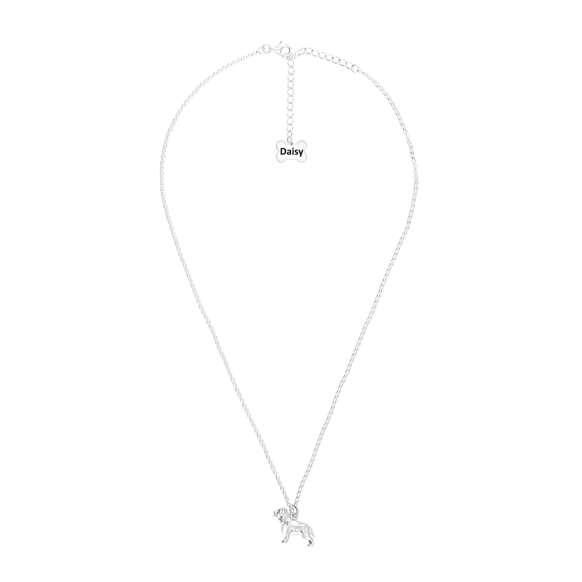 Pitbull Silver Necklace - Personalised - MYLEE London