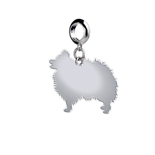 Pomeranian Silhouette Silver Charm - MYLEE London