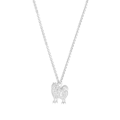 Pomeranian Silver Necklace - Personalised - MYLEE London