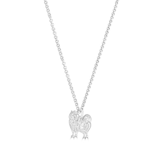 Pomeranian Silver Necklace - Personalised - MYLEE London