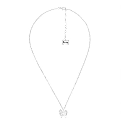 Pomeranian Silver Necklace - Personalised - MYLEE London