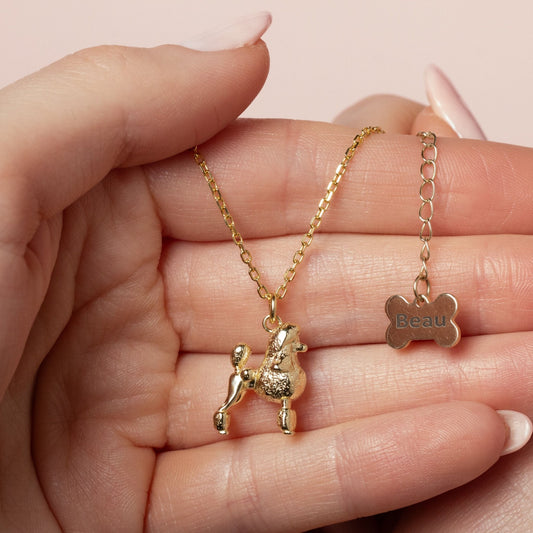 Poodle Gold Necklace - Personalised - MYLEE London