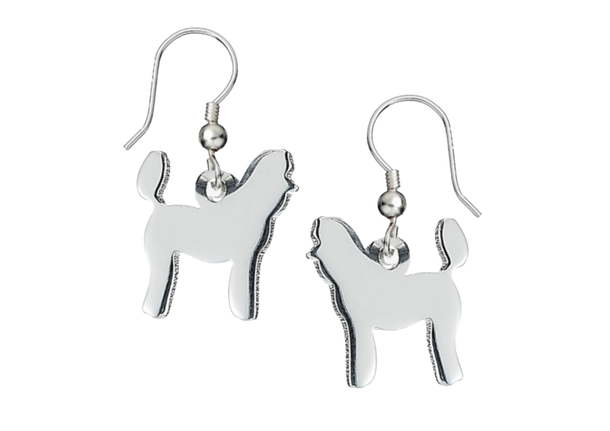 Poodle Silhouette Silver Earrings - MYLEE London