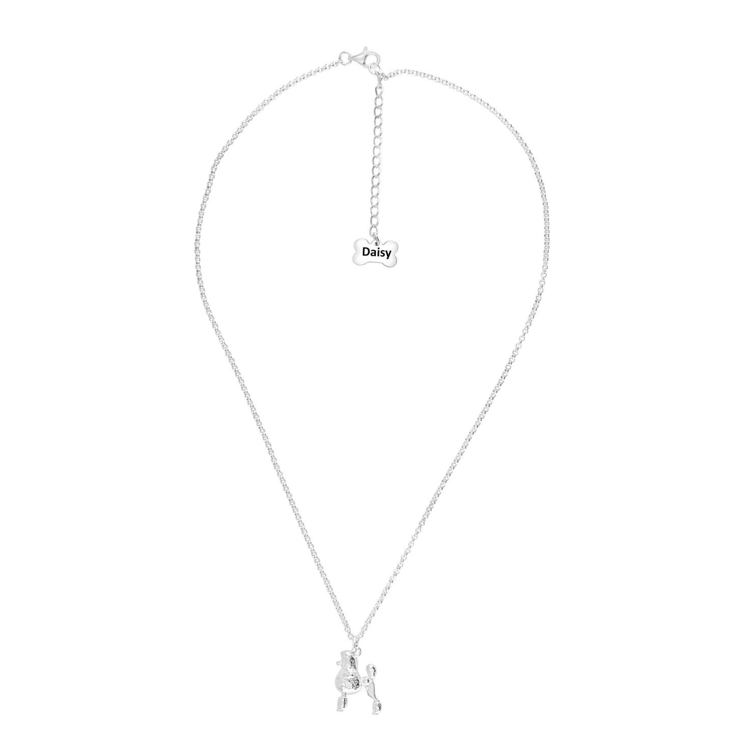 Poodle Silver Necklace - Personalised - MYLEE London