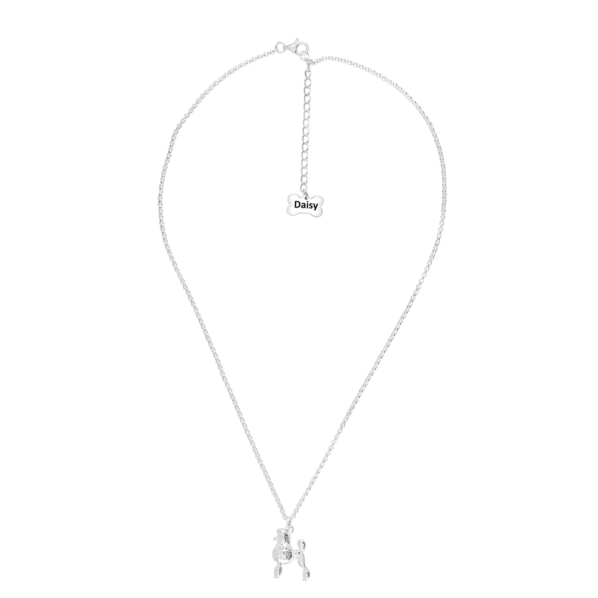 Poodle Silver Necklace - Personalised - MYLEE London