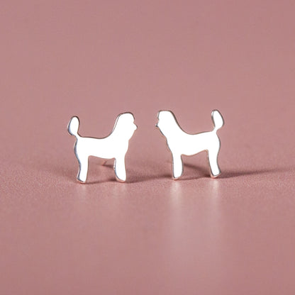 Poodle Silver Stud Earrings - MYLEE London