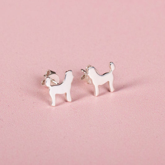 Poodle Silver Stud Earrings - MYLEE London