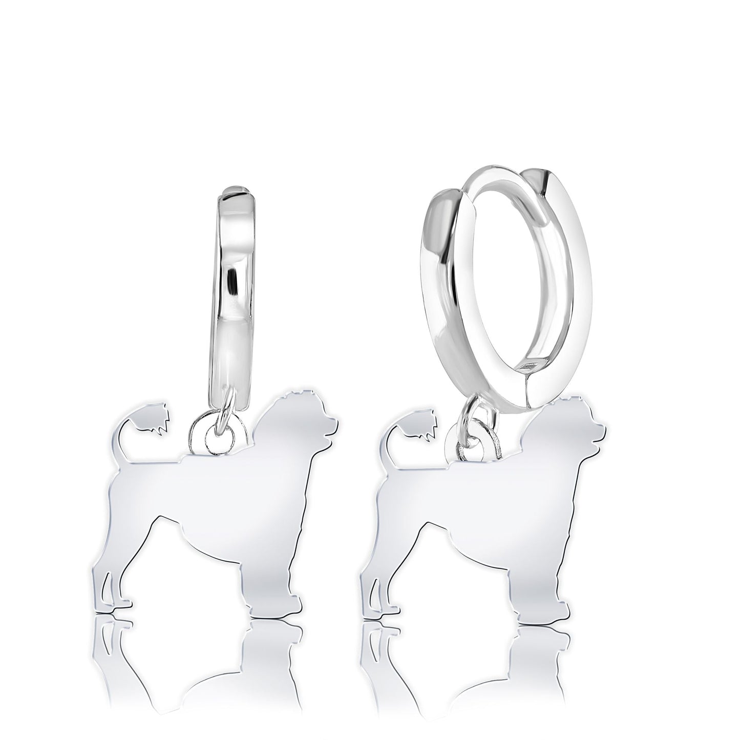 Portuguese Water Dog Silhouette Silver Earrings - MYLEE London