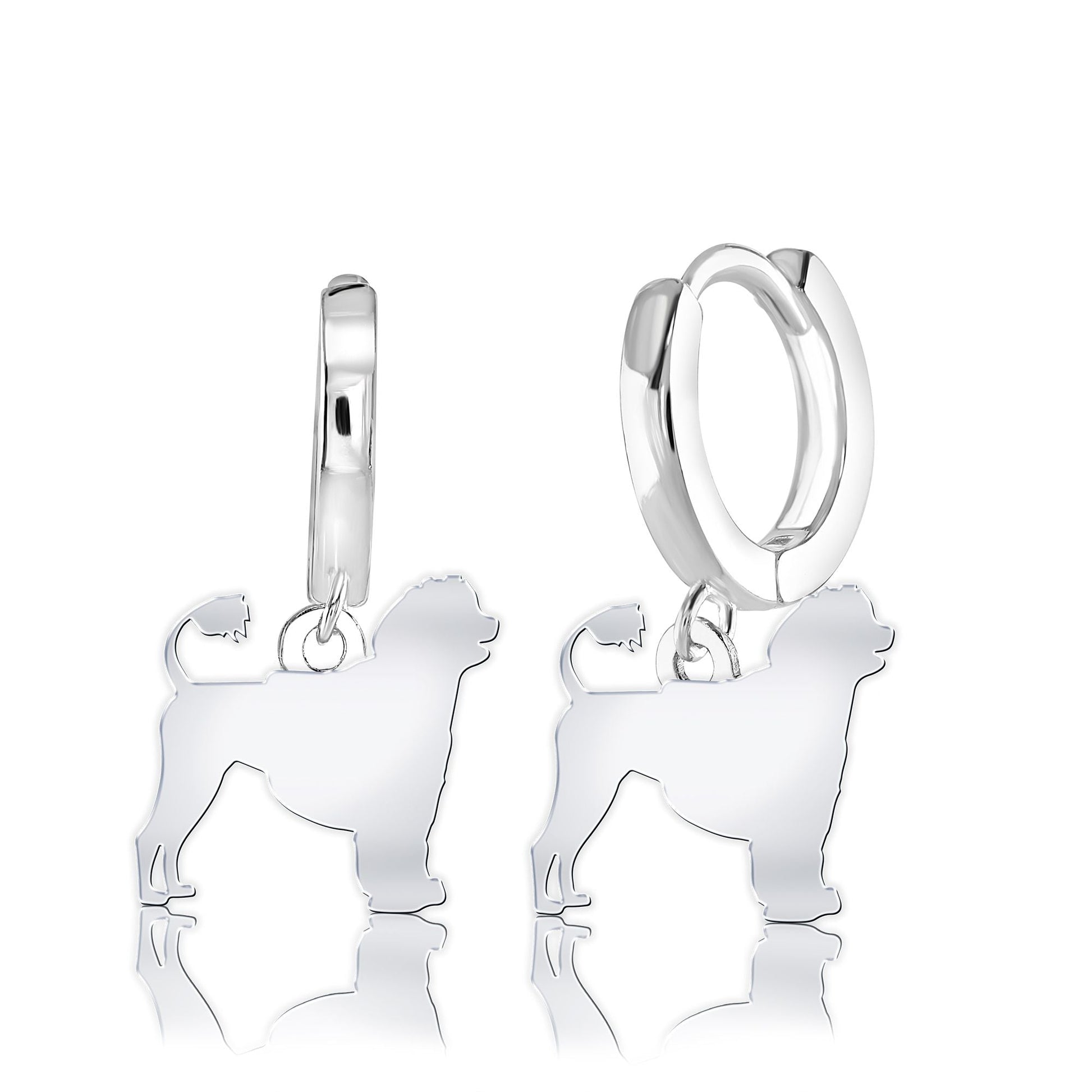 Portuguese Water Dog Silhouette Silver Earrings - MYLEE London