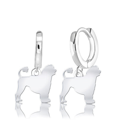 Portuguese Water Dog Silhouette Silver Earrings - MYLEE London