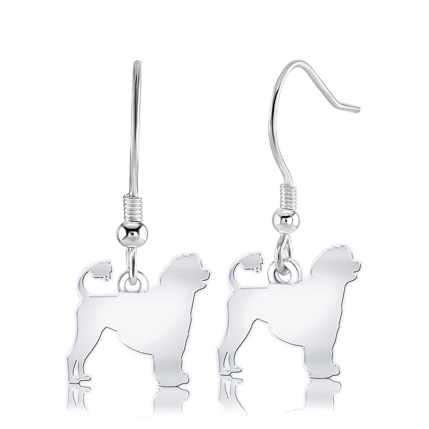 Portuguese Water Dog Silhouette Silver Earrings - MYLEE London