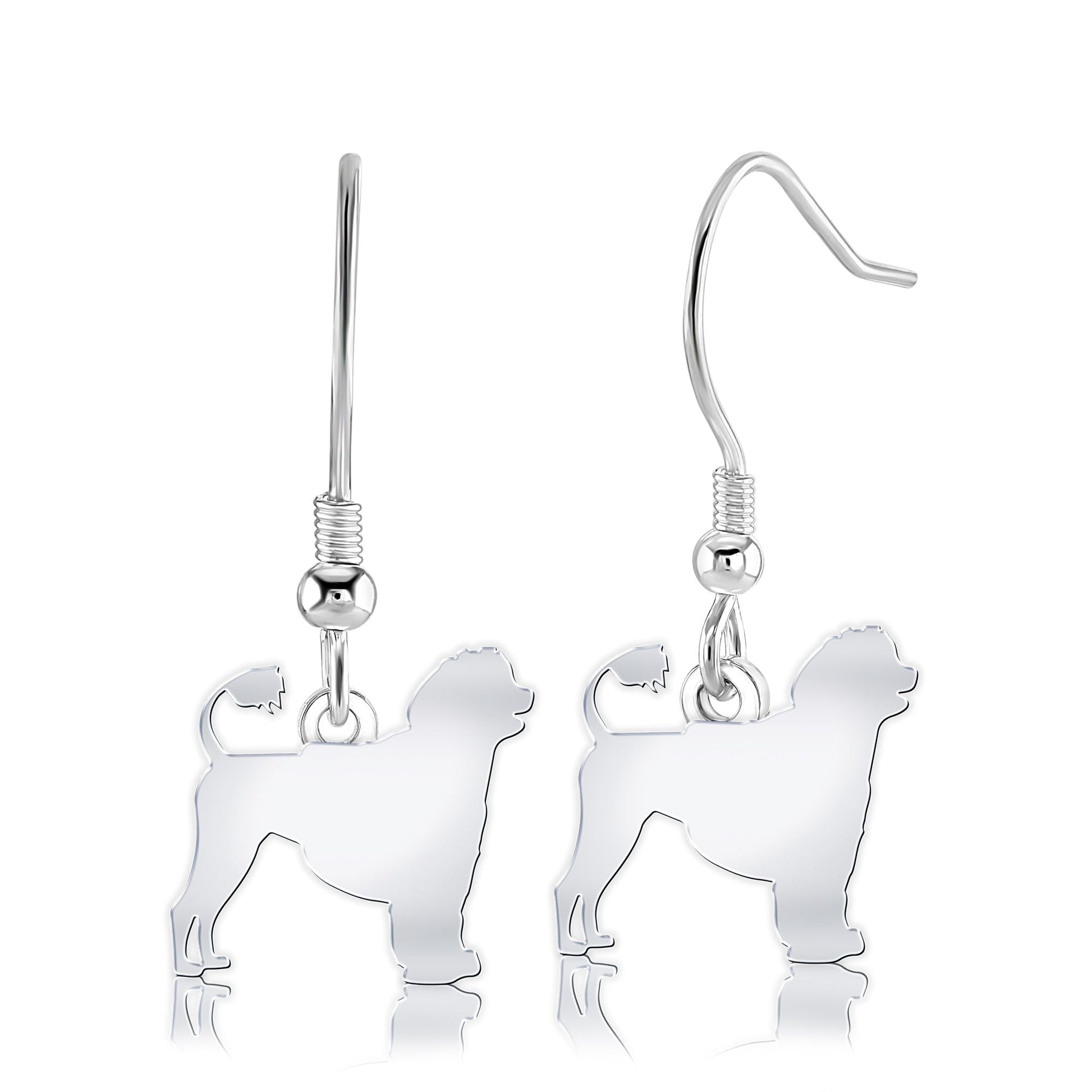 Portuguese Water Dog Silhouette Silver Earrings - MYLEE London