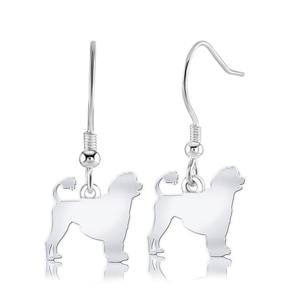 Portuguese Water Dog Silhouette Silver Earrings - MYLEE London