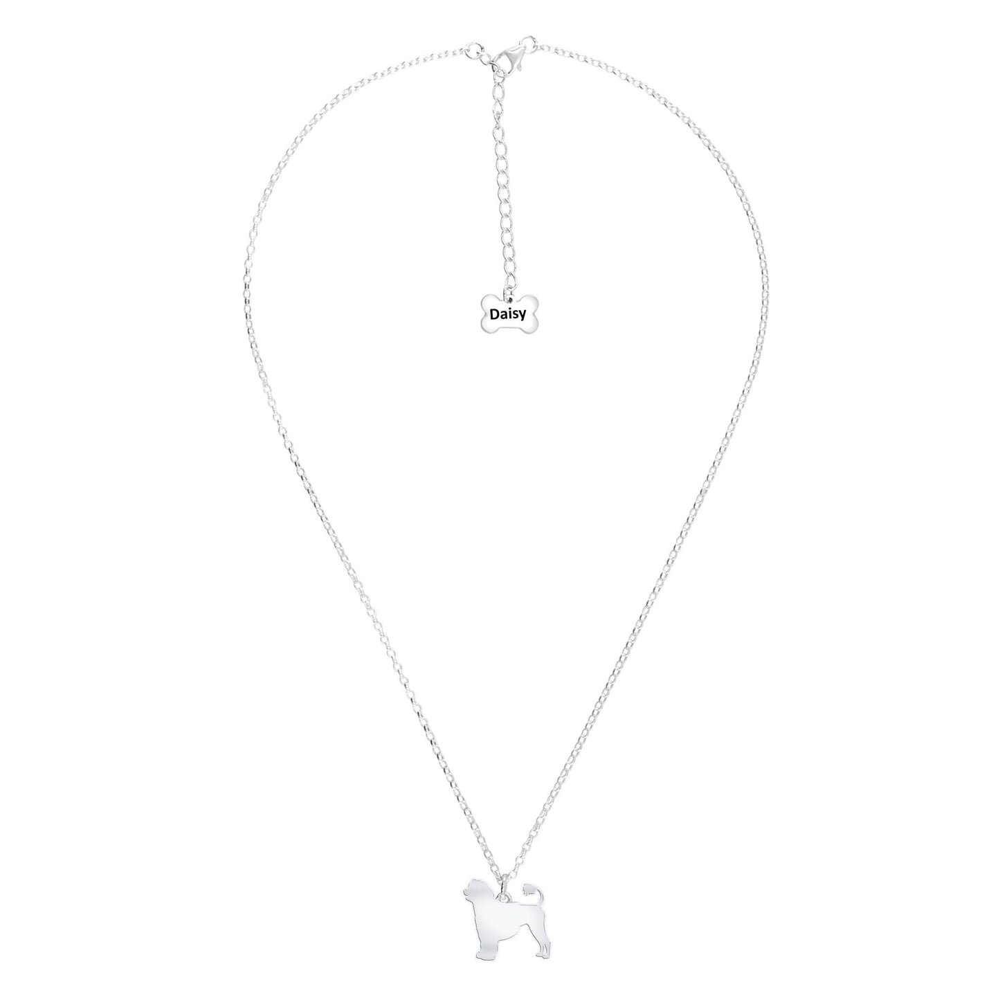 Portuguese Water Dog Silhouette Silver Necklace - Personalised - MYLEE London