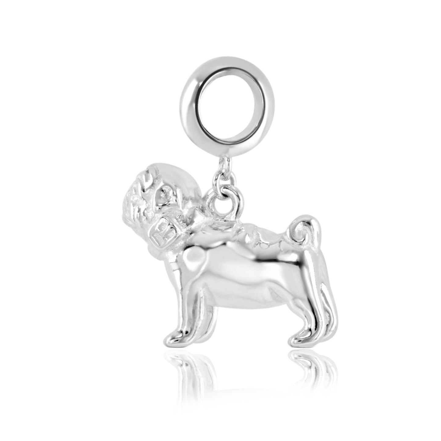 Pug Silver Charm - MYLEE London