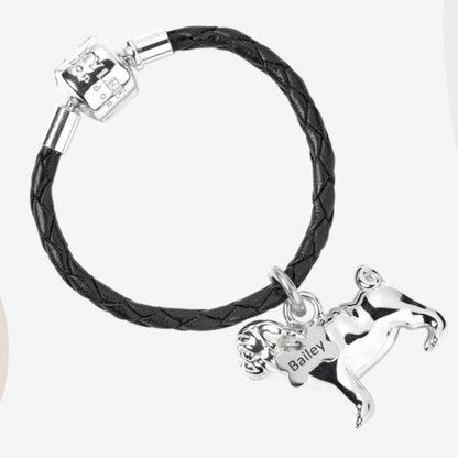 Pug Silver Keyring - Personalised - MYLEE London