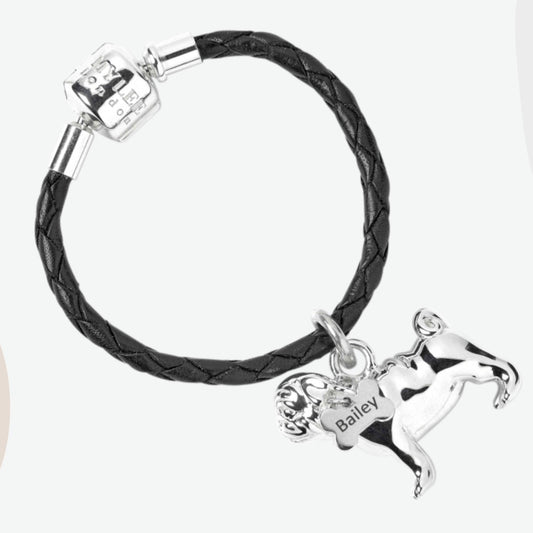 Pug Silver Keyring - Personalised - MYLEE London