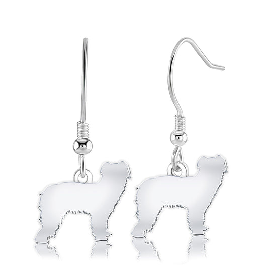 Pyrenean Sheepdog Silhouette Silver Earrings - MYLEE London