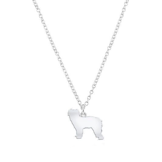 Pyrenean Sheepdog Silhouette Silver Necklace - Personalised - MYLEE London