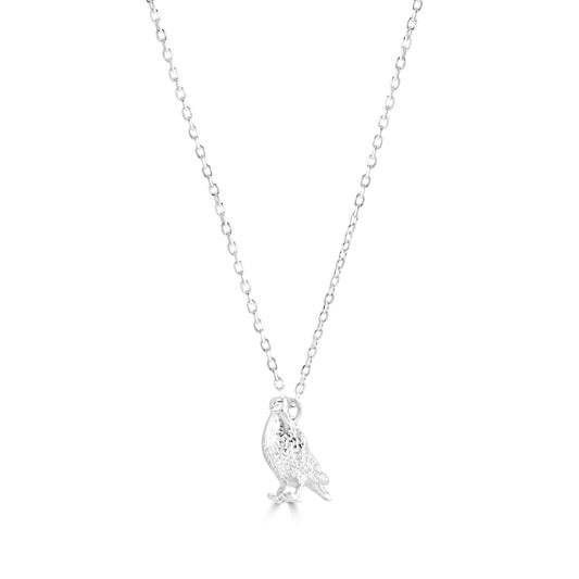 Racing Pigeon Silver Necklace - Personalised - MYLEE London
