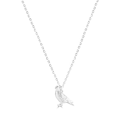 Racing Pigeon Silver Necklace - Personalised - MYLEE London