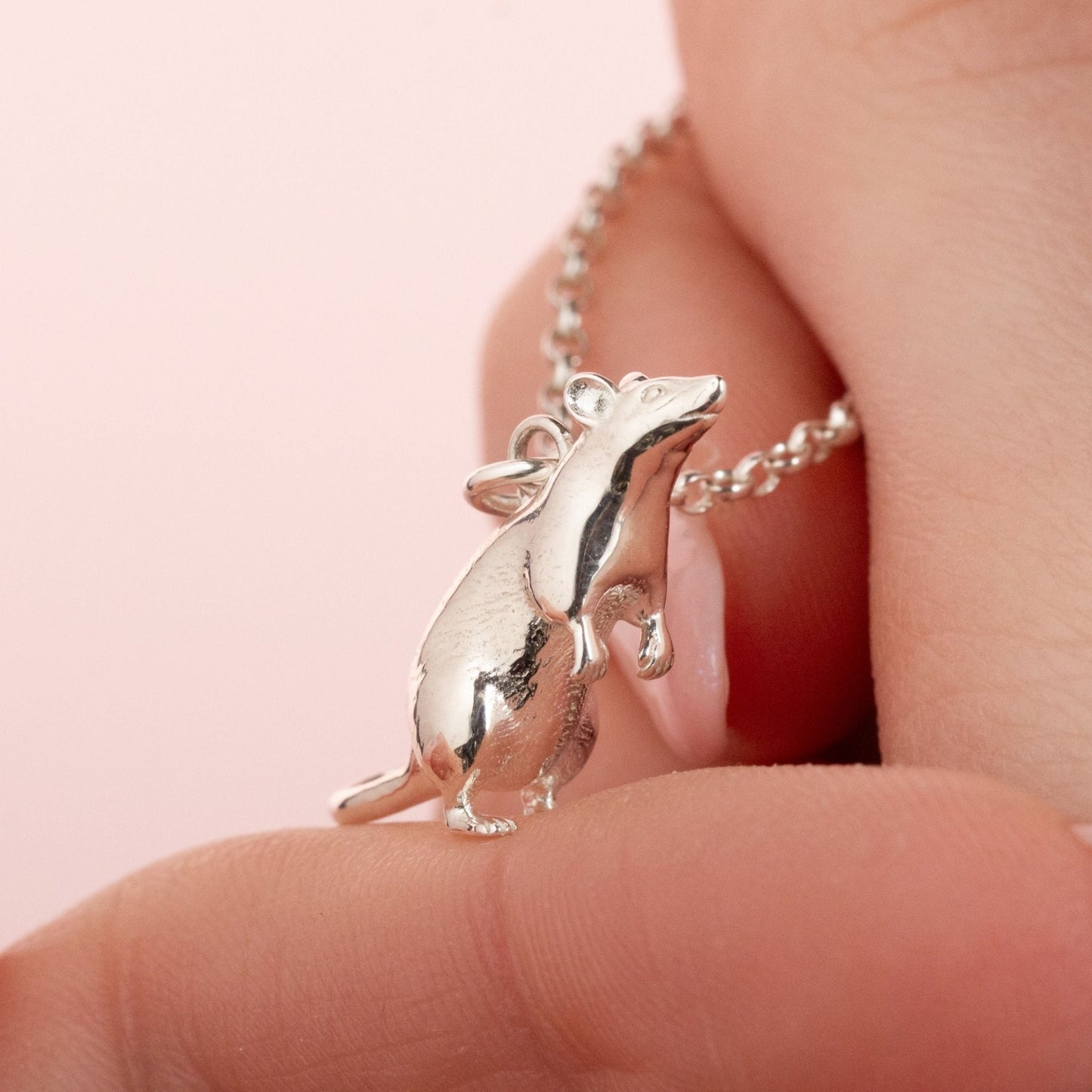 Rat Silver Necklace - Personalised - MYLEE London