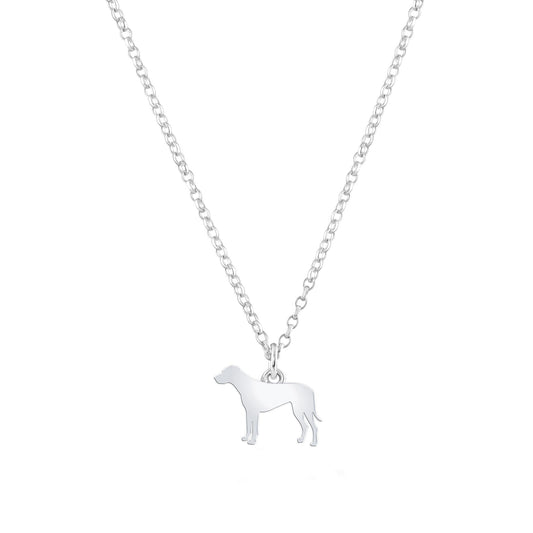 Rhodesian Ridgeback Silhouette Silver Necklace - Personalised - MYLEE London