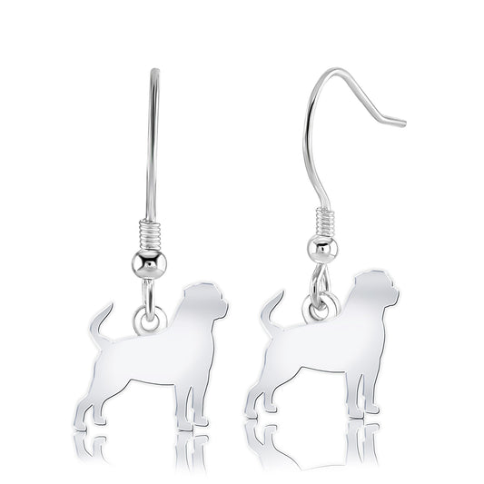 Rottweiler Silhouette Silver Earrings - MYLEE London