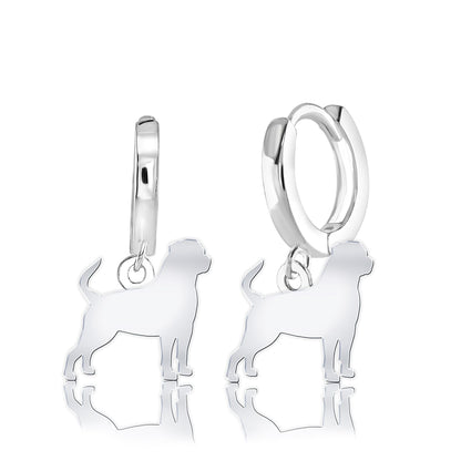 Rottweiler Silhouette Silver Earrings - MYLEE London