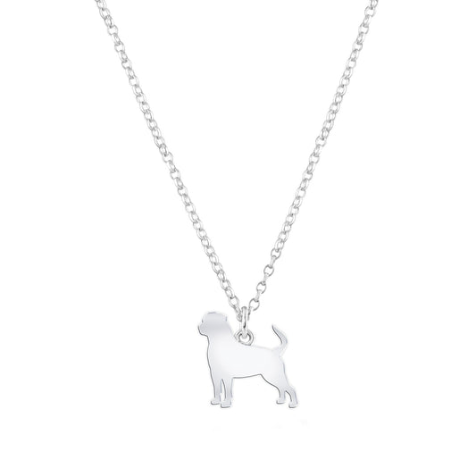 Rottweiler Silhouette Silver Necklace - Personalised - MYLEE London
