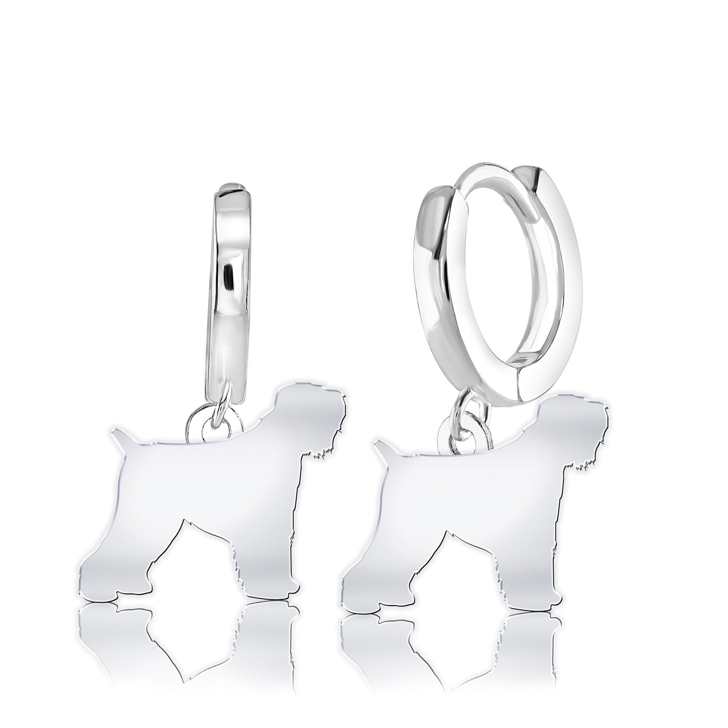 Russian Black Terrier Silhouette Silver Earrings - MYLEE London