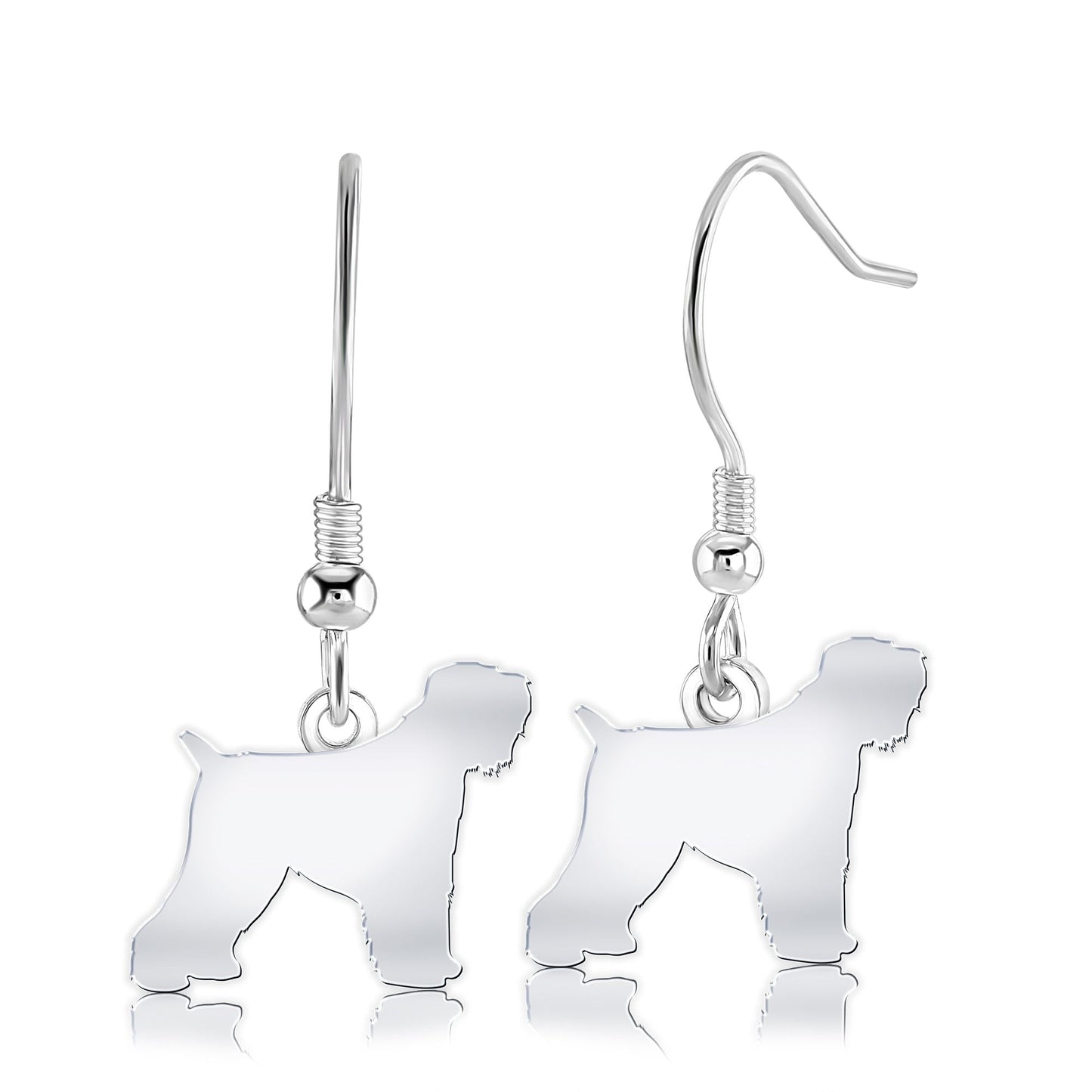 Russian Black Terrier Silhouette Silver Earrings - MYLEE London