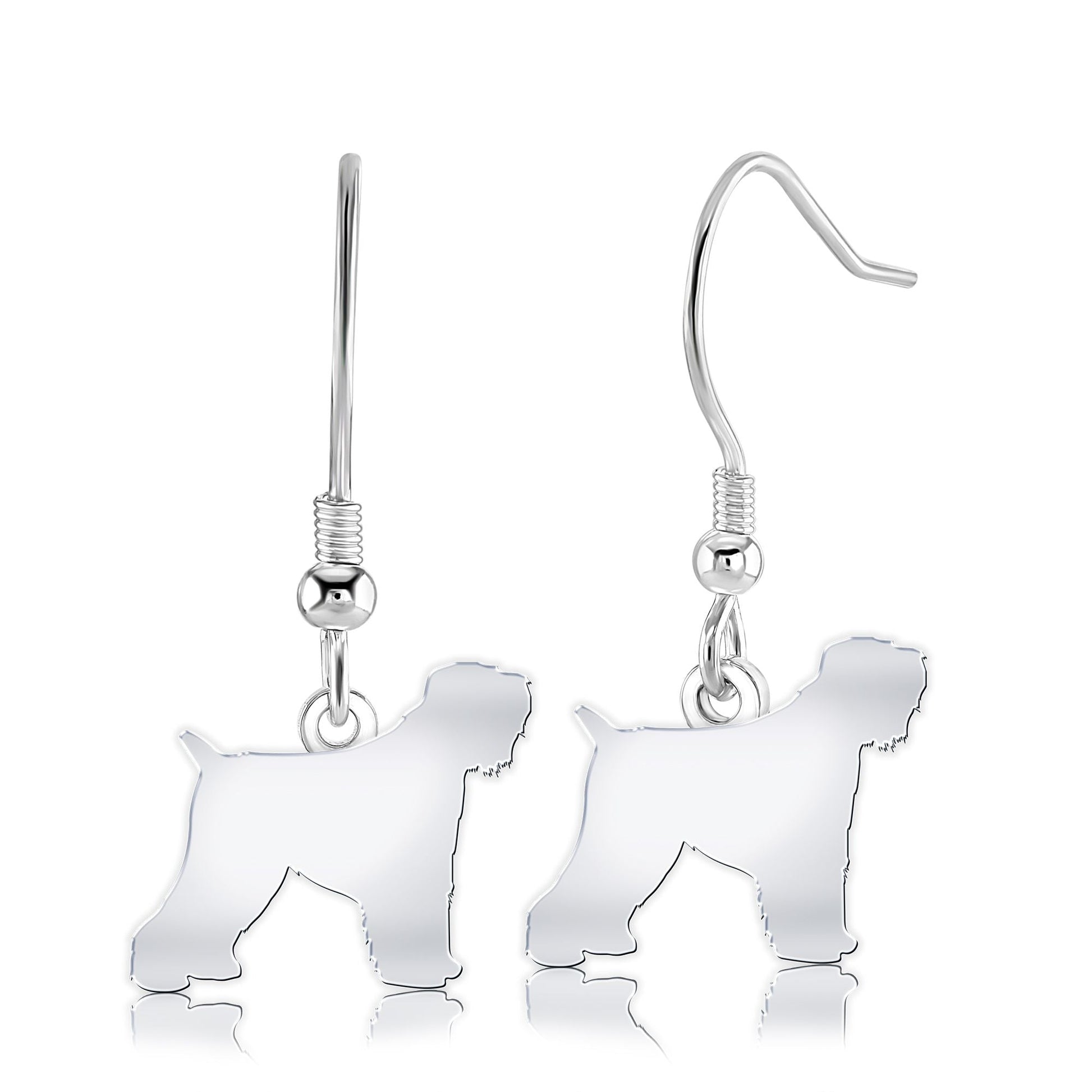 Russian Black Terrier Silhouette Silver Earrings - MYLEE London