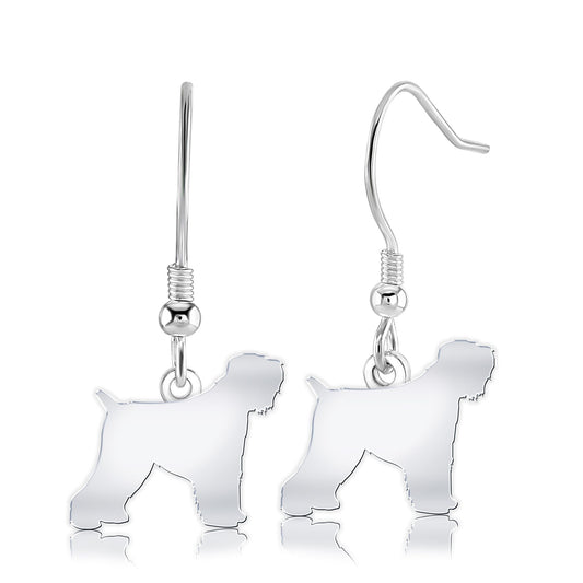 Russian Black Terrier Silhouette Silver Earrings - MYLEE London