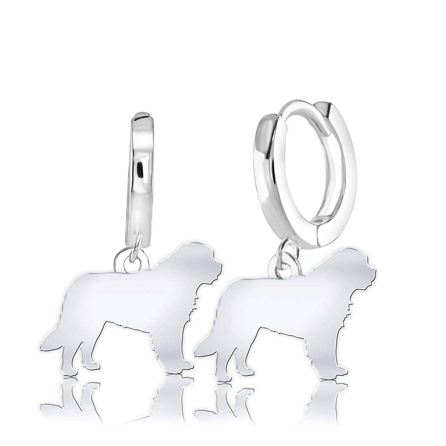 Saint Bernard Silhouette Silver Earrings - MYLEE London