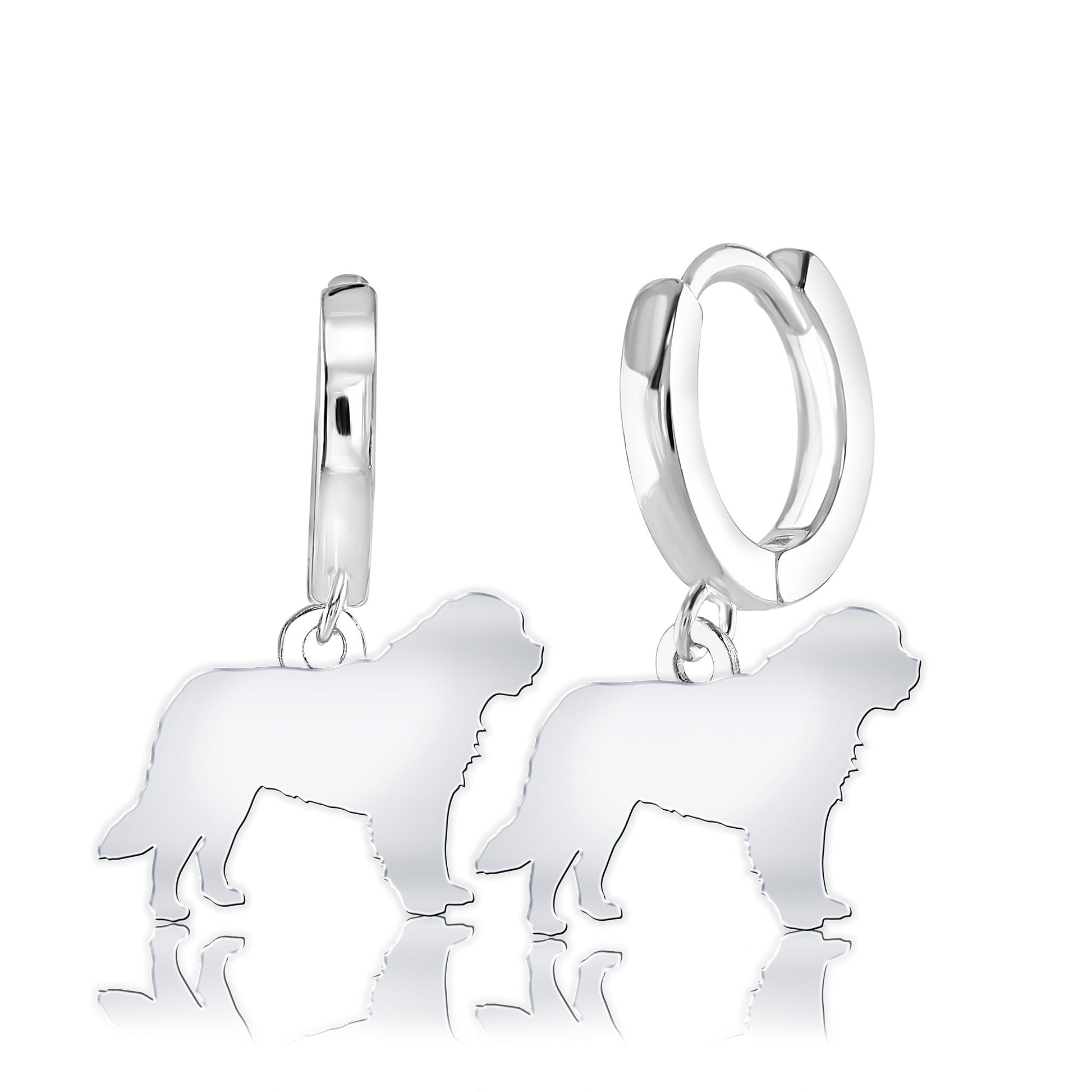 Saint Bernard Silhouette Silver Earrings - MYLEE London