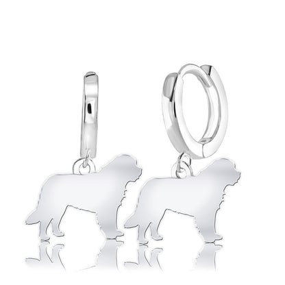 Saint Bernard Silhouette Silver Earrings - MYLEE London