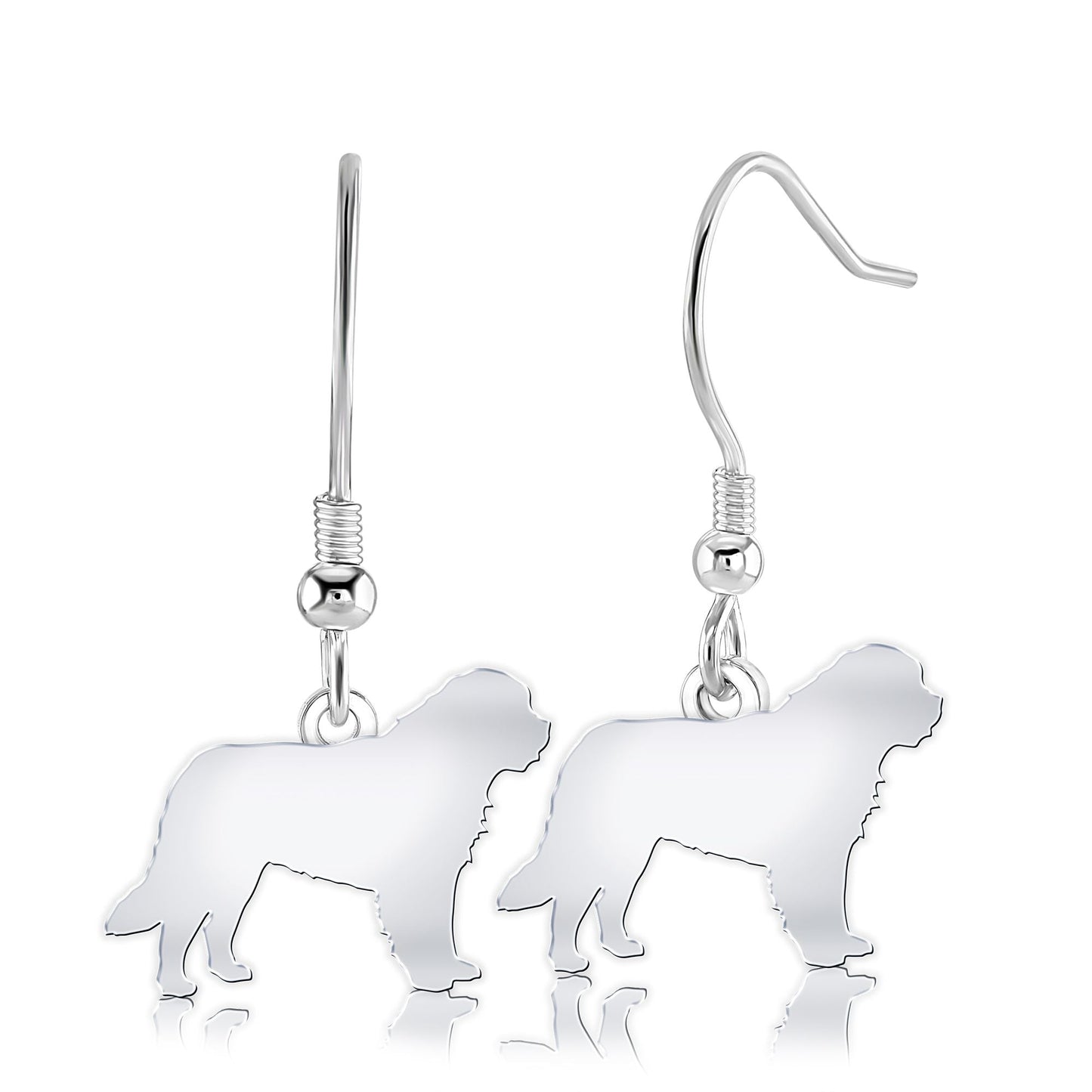 Saint Bernard Silhouette Silver Earrings - MYLEE London