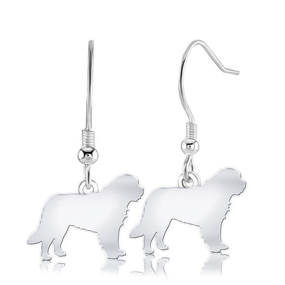 Saint Bernard Silhouette Silver Earrings - MYLEE London