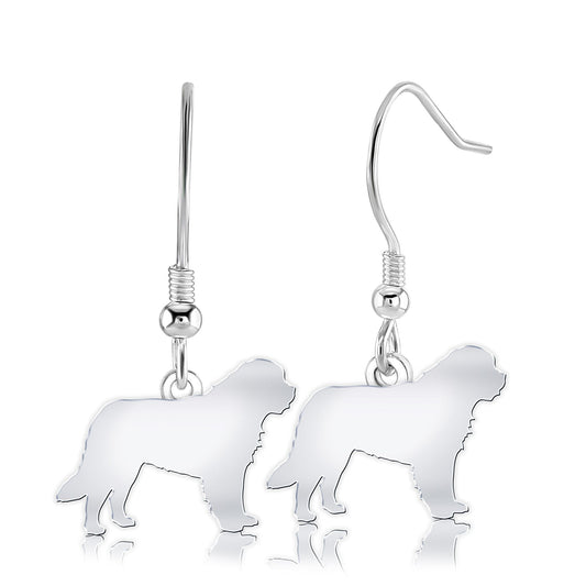 Saint Bernard Silhouette Silver Earrings - MYLEE London
