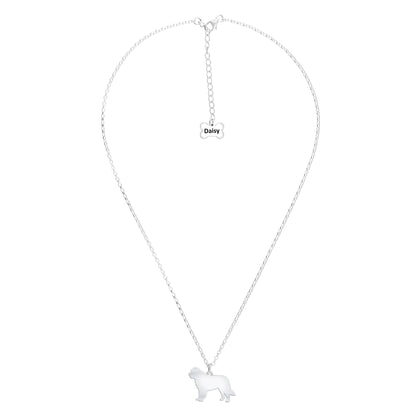 Saint Bernard Silhouette Silver Necklace - Personalised - MYLEE London