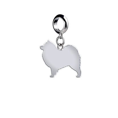Samoyed Silhouette Silver Charm - MYLEE London