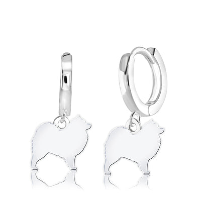 Samoyed Silhouette Silver Earrings - MYLEE London