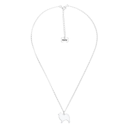 Samoyed Silhouette Silver Necklace - Personalised - MYLEE London