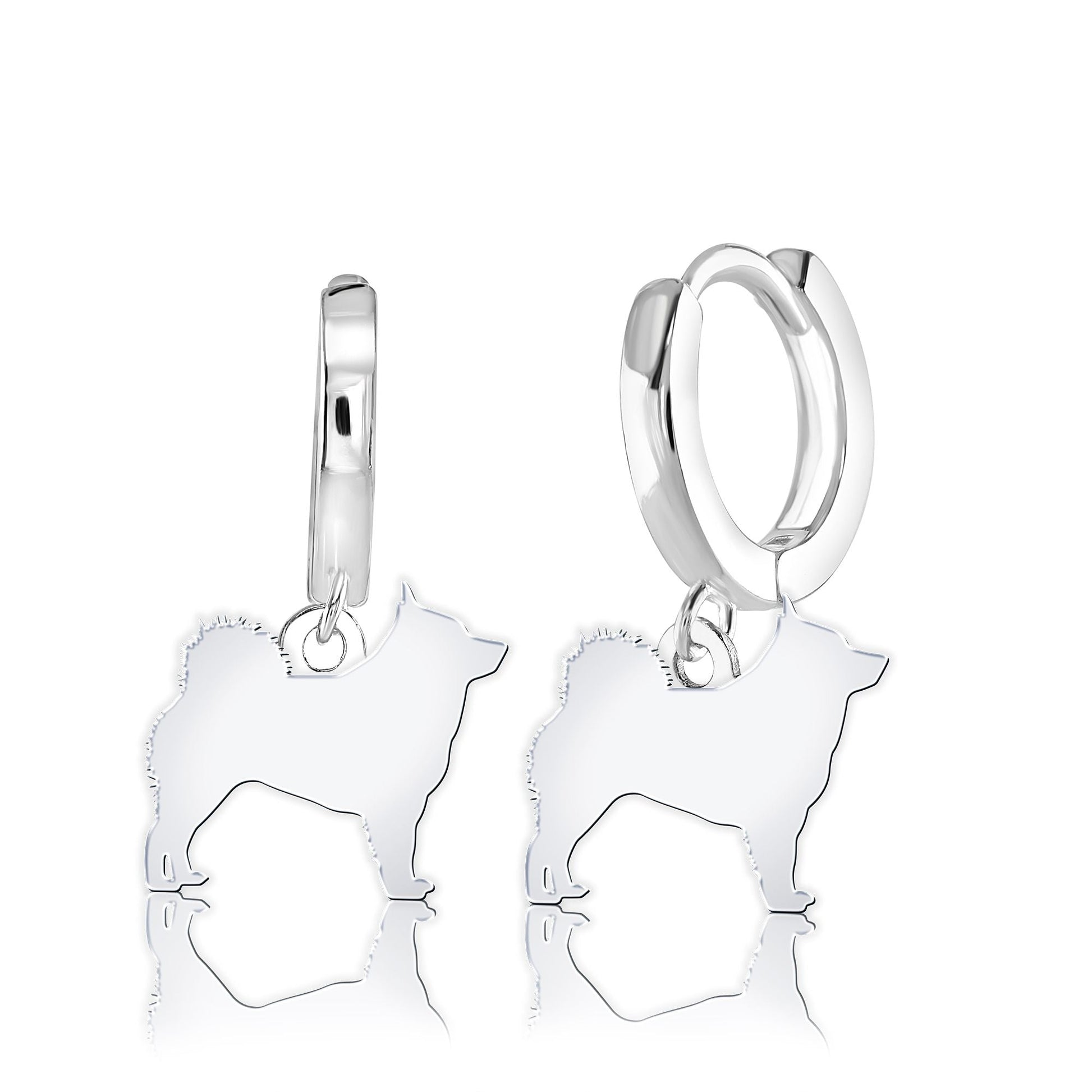 Schipperke Silhouette Silver Earrings - MYLEE London
