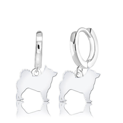 Schipperke Silhouette Silver Earrings - MYLEE London