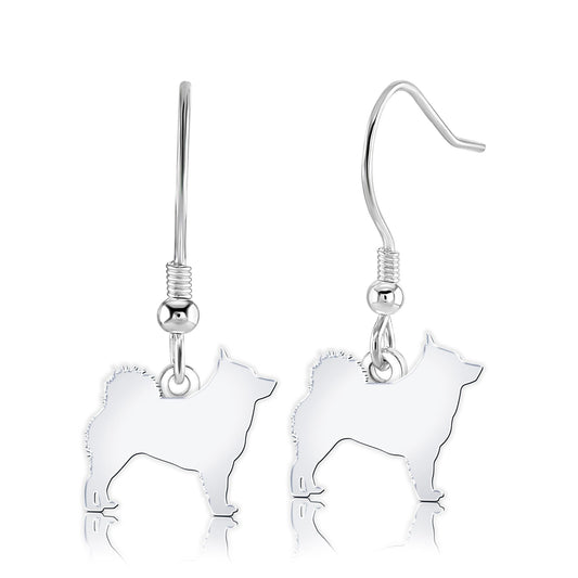 Schipperke Silhouette Silver Earrings - MYLEE London