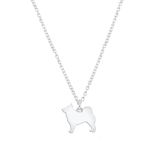 Schipperke Silhouette Silver Necklace - Personalised - MYLEE London